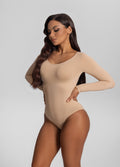 Sømløs Longsleeve Bodyshaper Bodysuit Tummy Control - Cellubyee Boutique