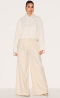 Cream Zip Front Textured Bomber - Cellubyee Boutique
